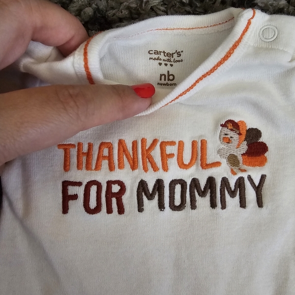 Carters Newborn Thanksgiving Longsleeve Onesie Fall - Picture 2 of 3